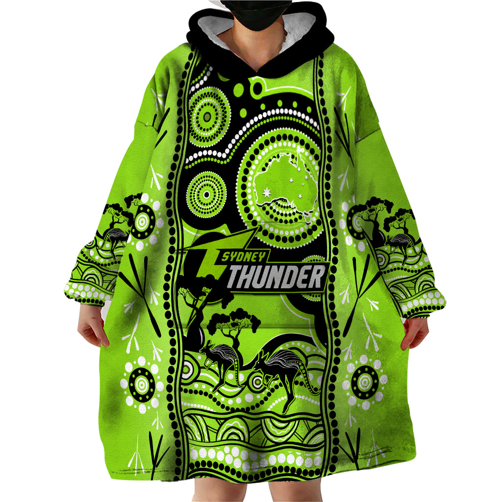 Sydney Thunder Cricket Wearable Blanket Hoodie Happy Australia Day Aboriginal Art - Vibe Hoodie Shop