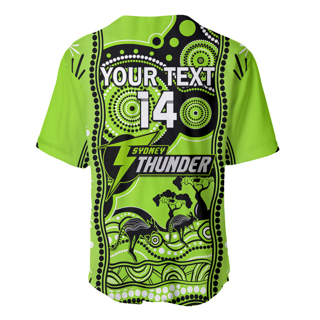 Custom Sydney Thunder Cricket Baseball Jersey Happy Australia Day Aboriginal Art - Vibe Hoodie Shop