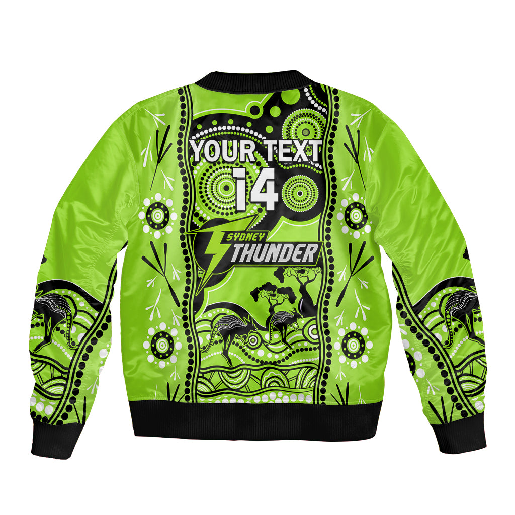 Custom Sydney Thunder Cricket Bomber Jacket Happy Australia Day Aboriginal Art - Vibe Hoodie Shop