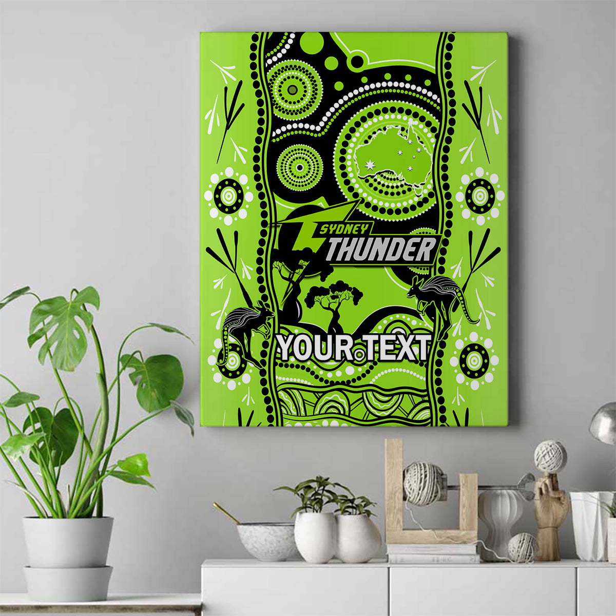 custom-sydney-thunder-cricket-canvas-wall-art-happy-australia-day-aboriginal-art