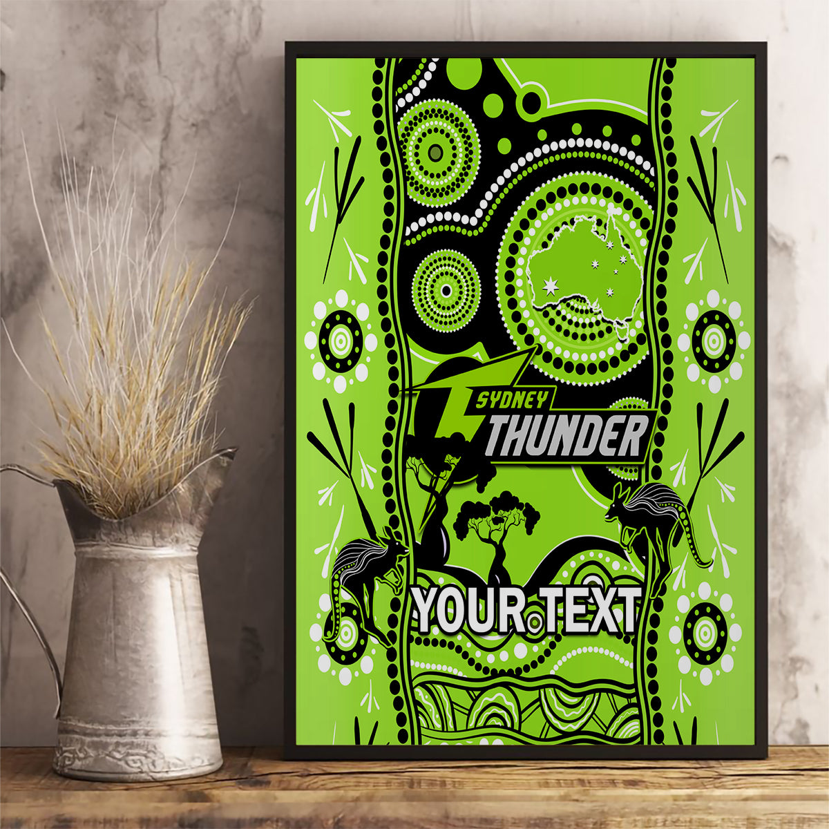 custom-sydney-thunder-cricket-canvas-wall-art-happy-australia-day-aboriginal-art