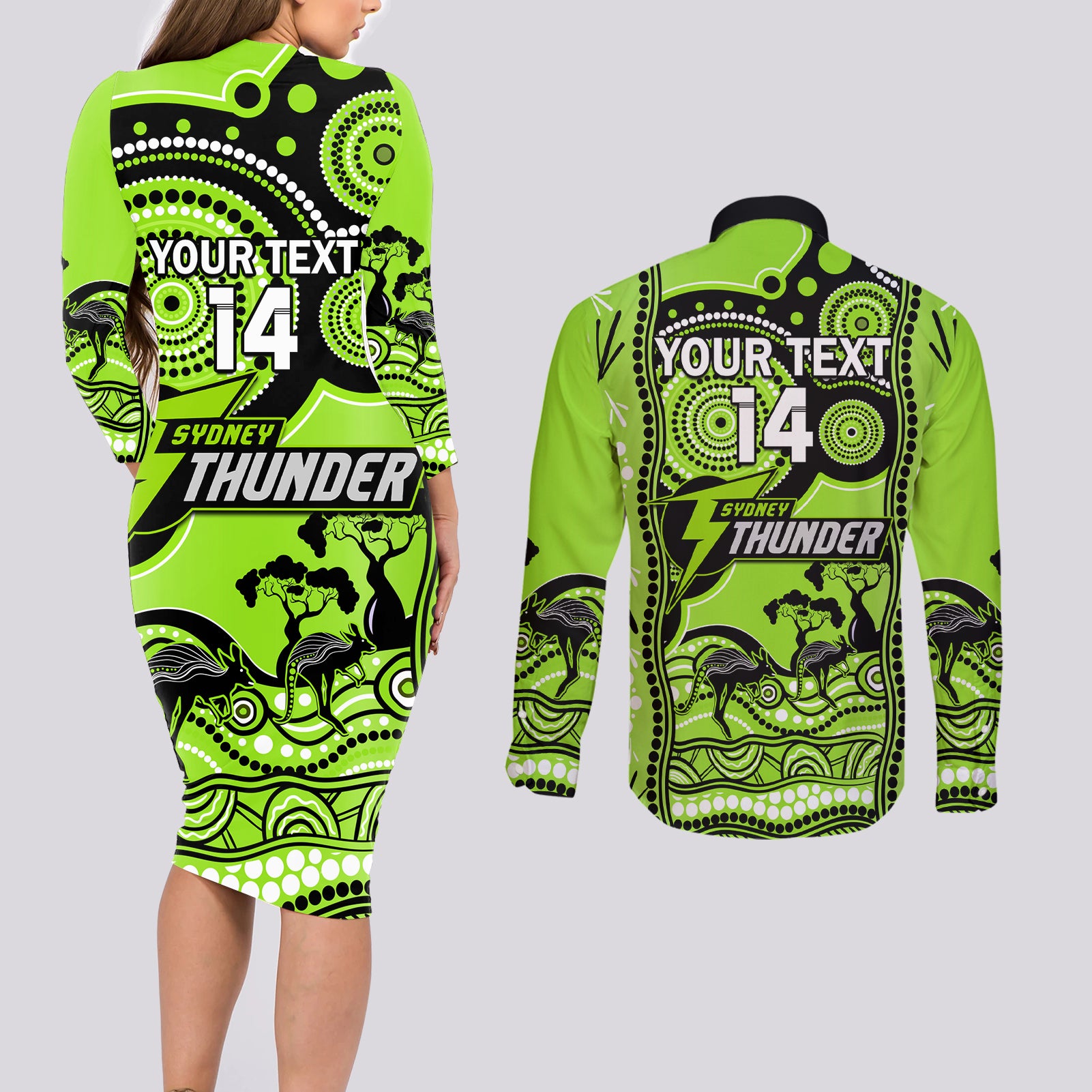 custom-sydney-thunder-cricket-couples-matching-long-sleeve-bodycon-dress-and-long-sleeve-button-shirt-happy-australia-day-aboriginal-art