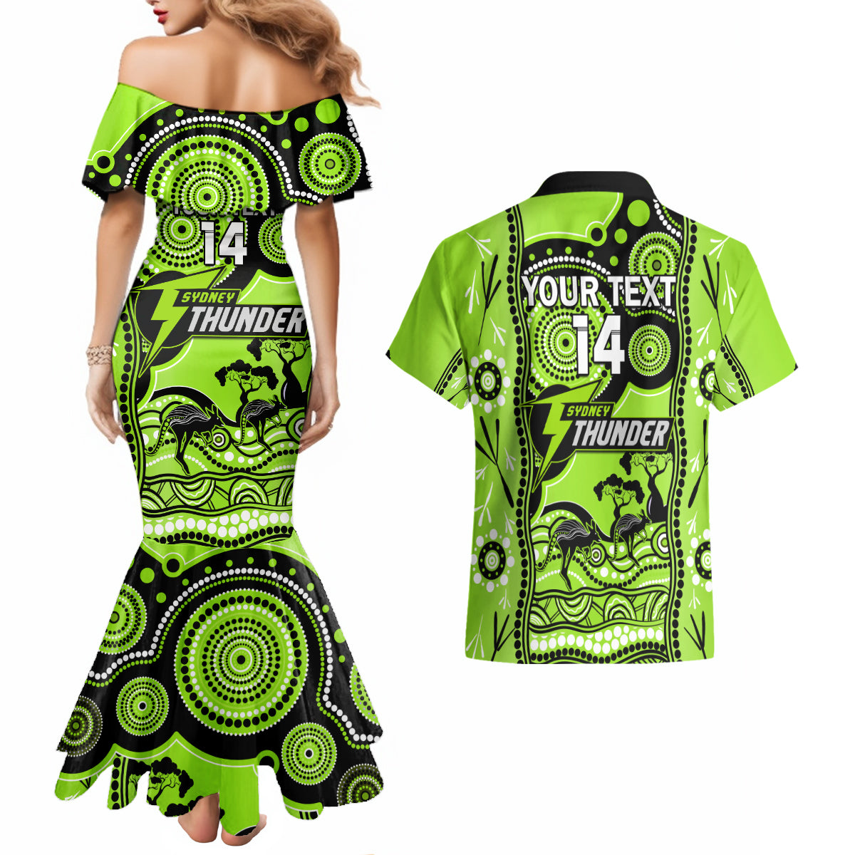 custom-sydney-thunder-cricket-couples-matching-mermaid-dress-and-hawaiian-shirt-happy-australia-day-aboriginal-art