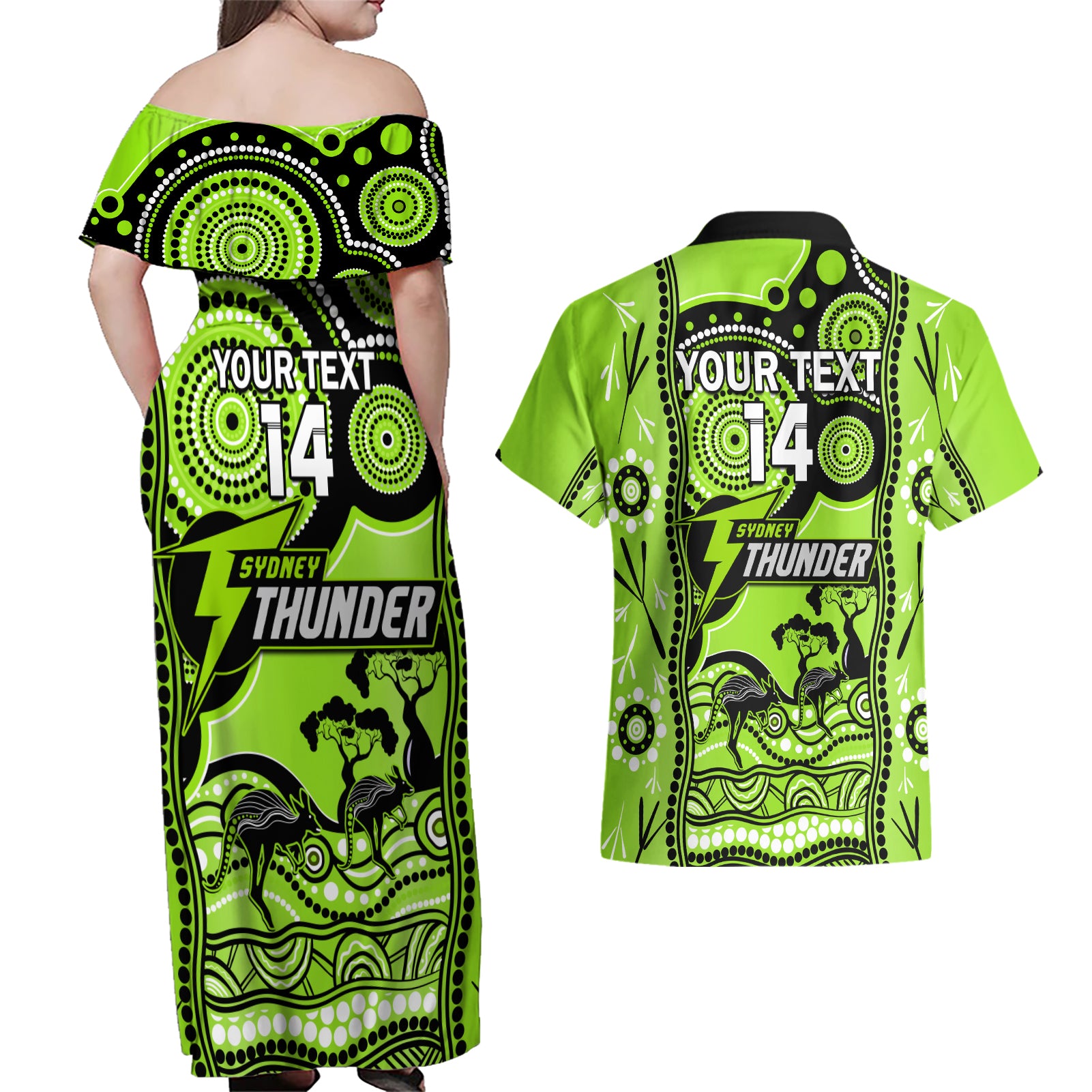 custom-sydney-thunder-cricket-couples-matching-off-shoulder-maxi-dress-and-hawaiian-shirt-happy-australia-day-aboriginal-art