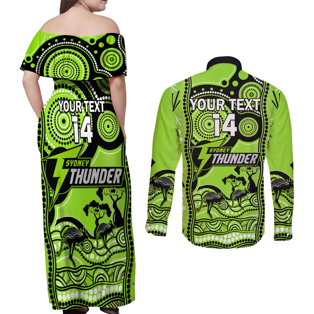 custom-sydney-thunder-cricket-couples-matching-off-shoulder-maxi-dress-and-long-sleeve-button-shirt-happy-australia-day-aboriginal-art