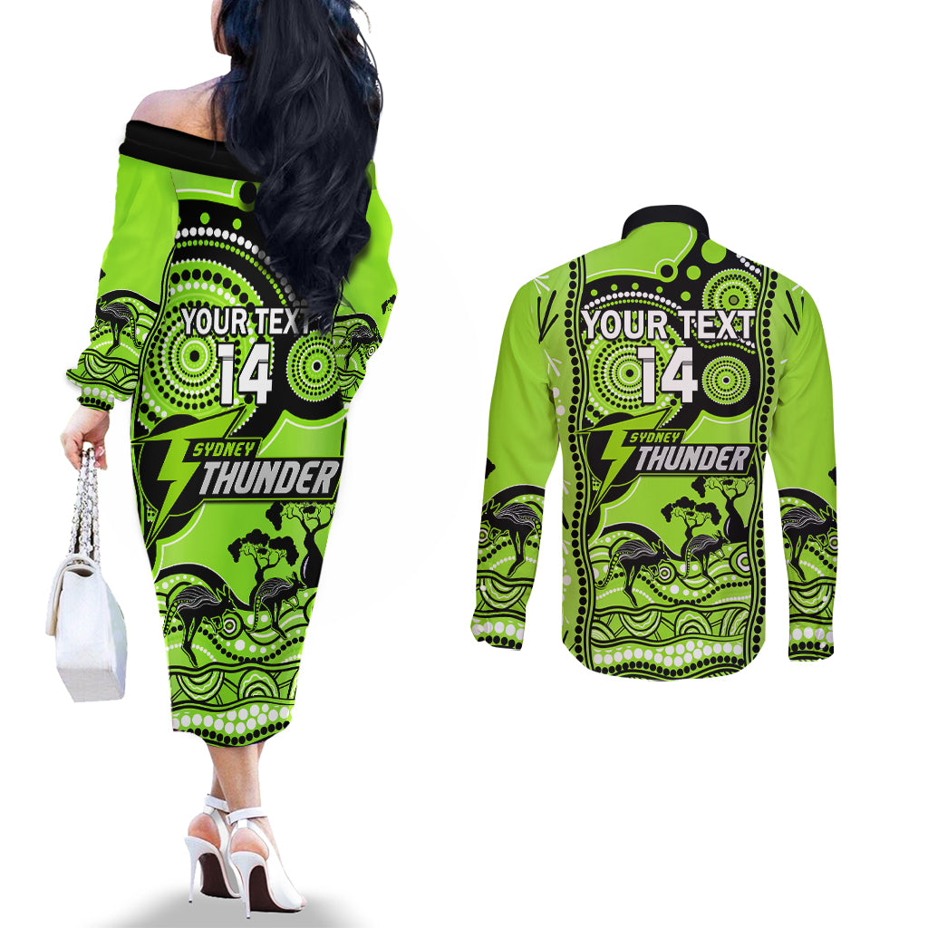 custom-sydney-thunder-cricket-couples-matching-off-the-shoulder-long-sleeve-dress-and-long-sleeve-button-shirt-happy-australia-day-aboriginal-art