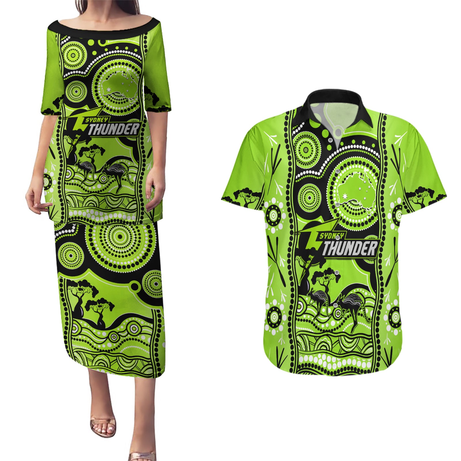 custom-sydney-thunder-cricket-couples-matching-puletasi-dress-and-hawaiian-shirt-happy-australia-day-aboriginal-art