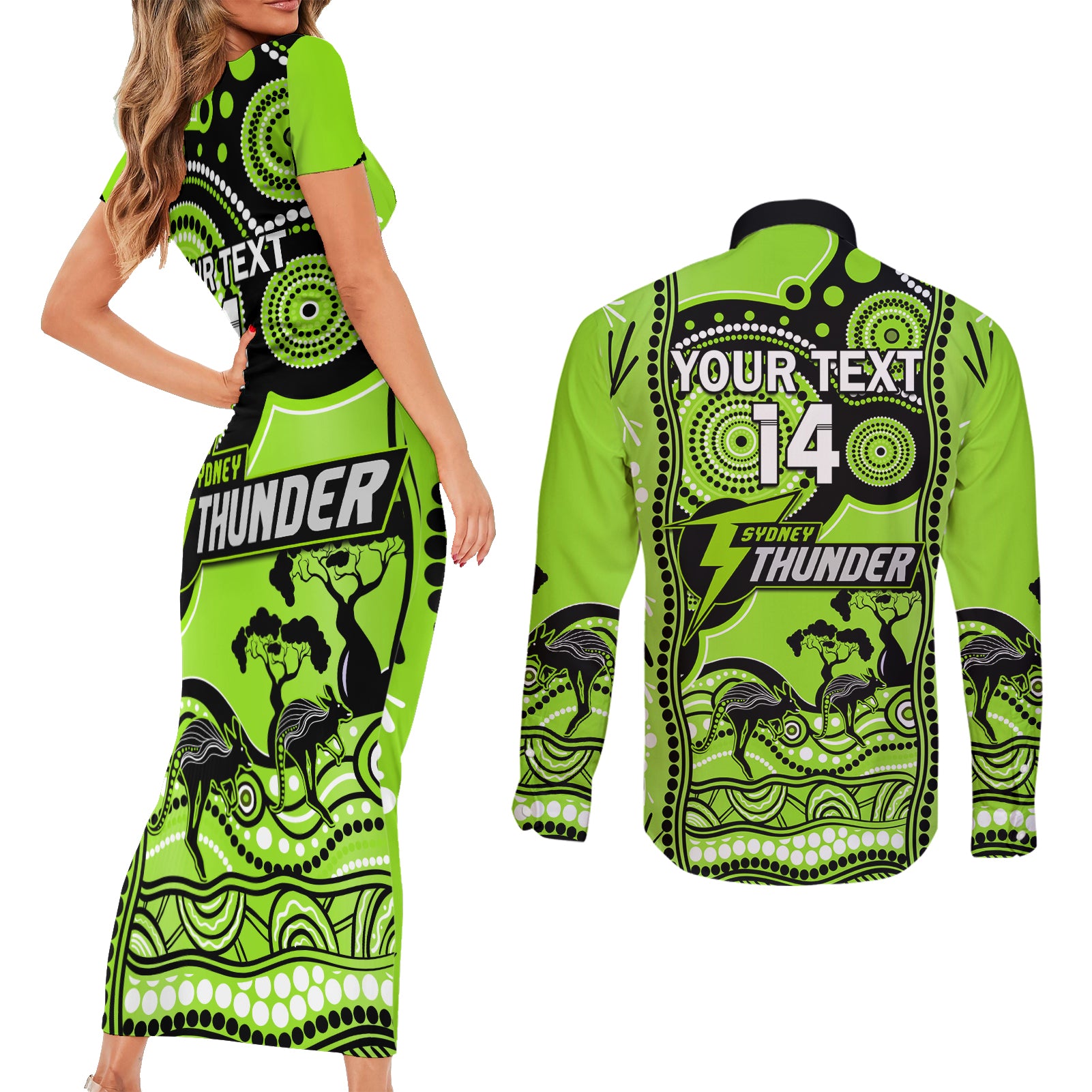 custom-sydney-thunder-cricket-couples-matching-short-sleeve-bodycon-dress-and-long-sleeve-button-shirt-happy-australia-day-aboriginal-art