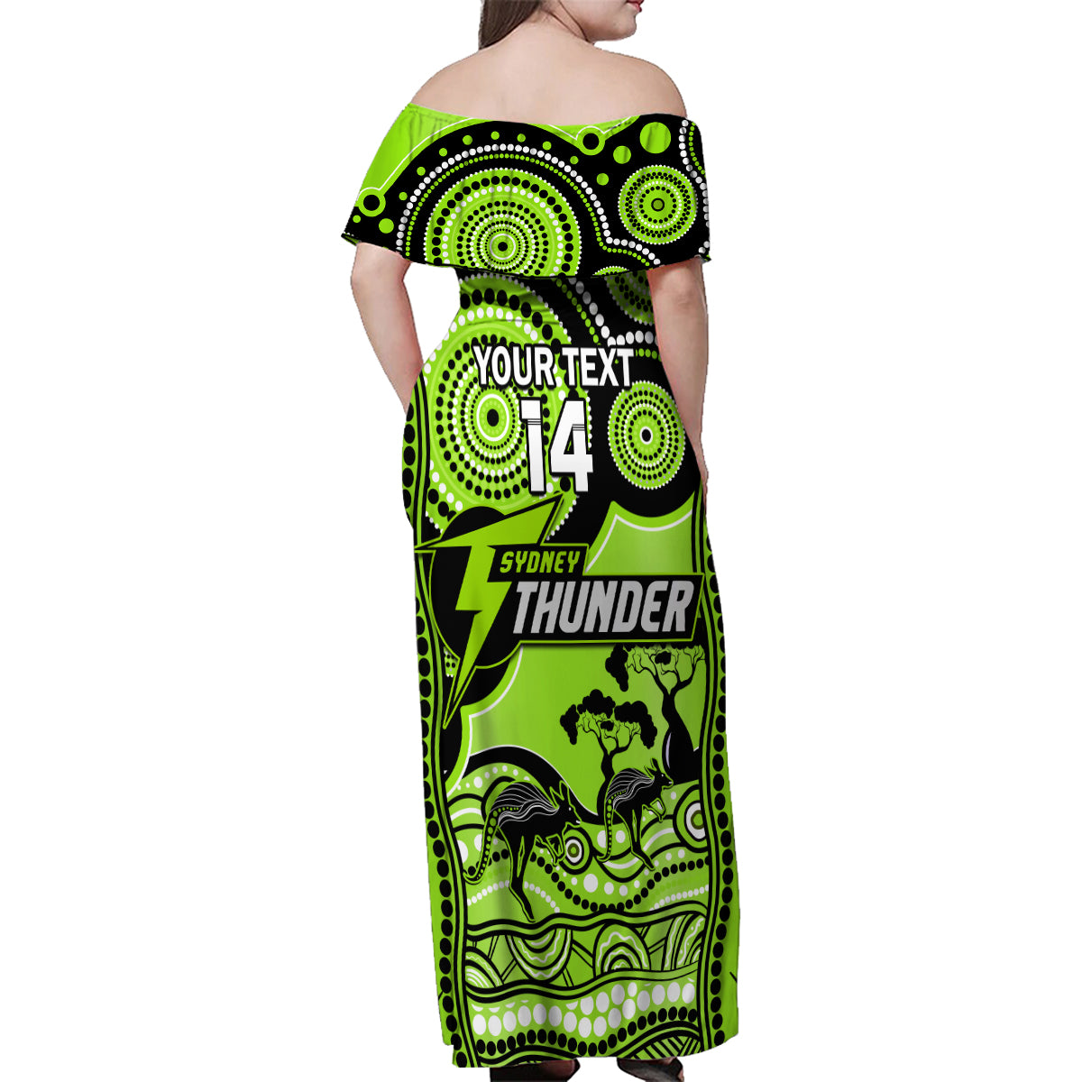 custom-sydney-thunder-cricket-family-matching-off-shoulder-maxi-dress-and-hawaiian-shirt-happy-australia-day-aboriginal-art