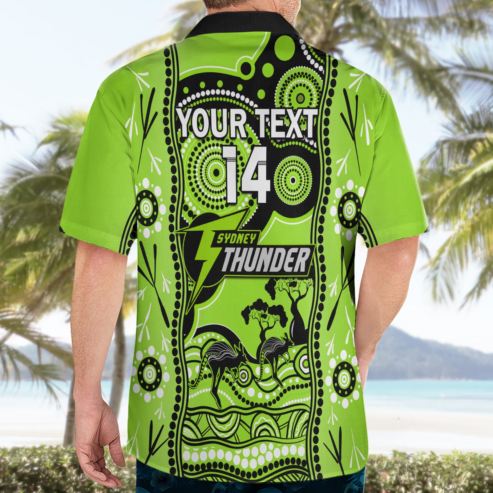 Custom Sydney Thunder Cricket Hawaiian Shirt Happy Australia Day Aboriginal Art - Vibe Hoodie Shop