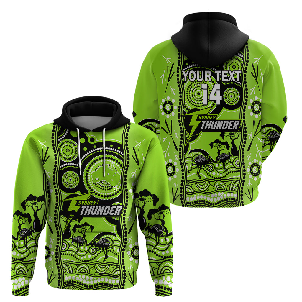 Custom Sydney Thunder Cricket Hoodie Happy Australia Day Aboriginal Art - Vibe Hoodie Shop