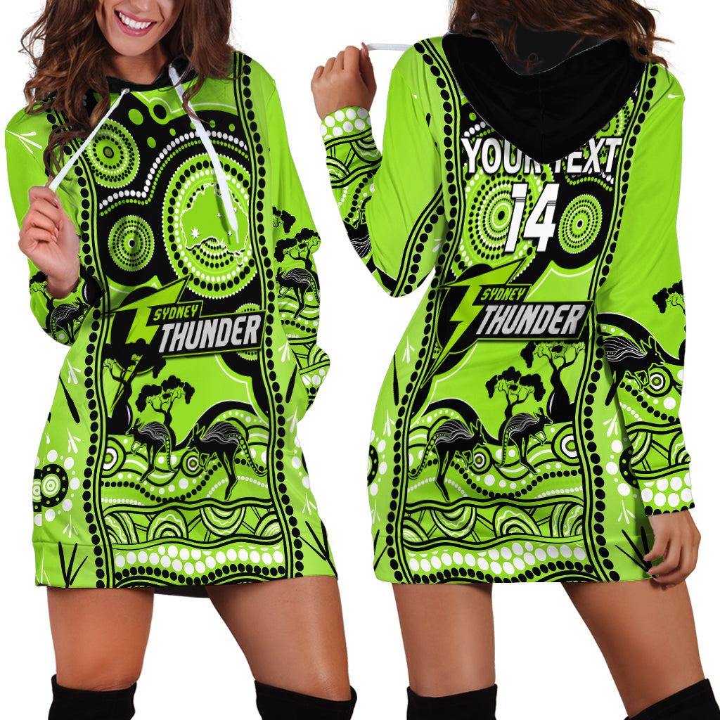 Custom Sydney Thunder Cricket Hoodie Dress Happy Australia Day Aboriginal Art - Vibe Hoodie Shop