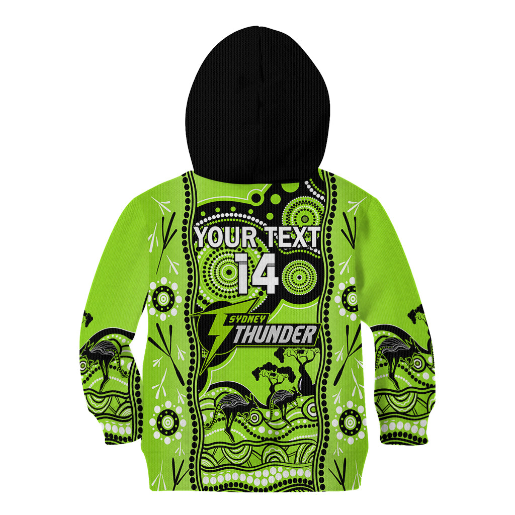 Custom Sydney Thunder Cricket Kid Hoodie Happy Australia Day Aboriginal Art - Vibe Hoodie Shop