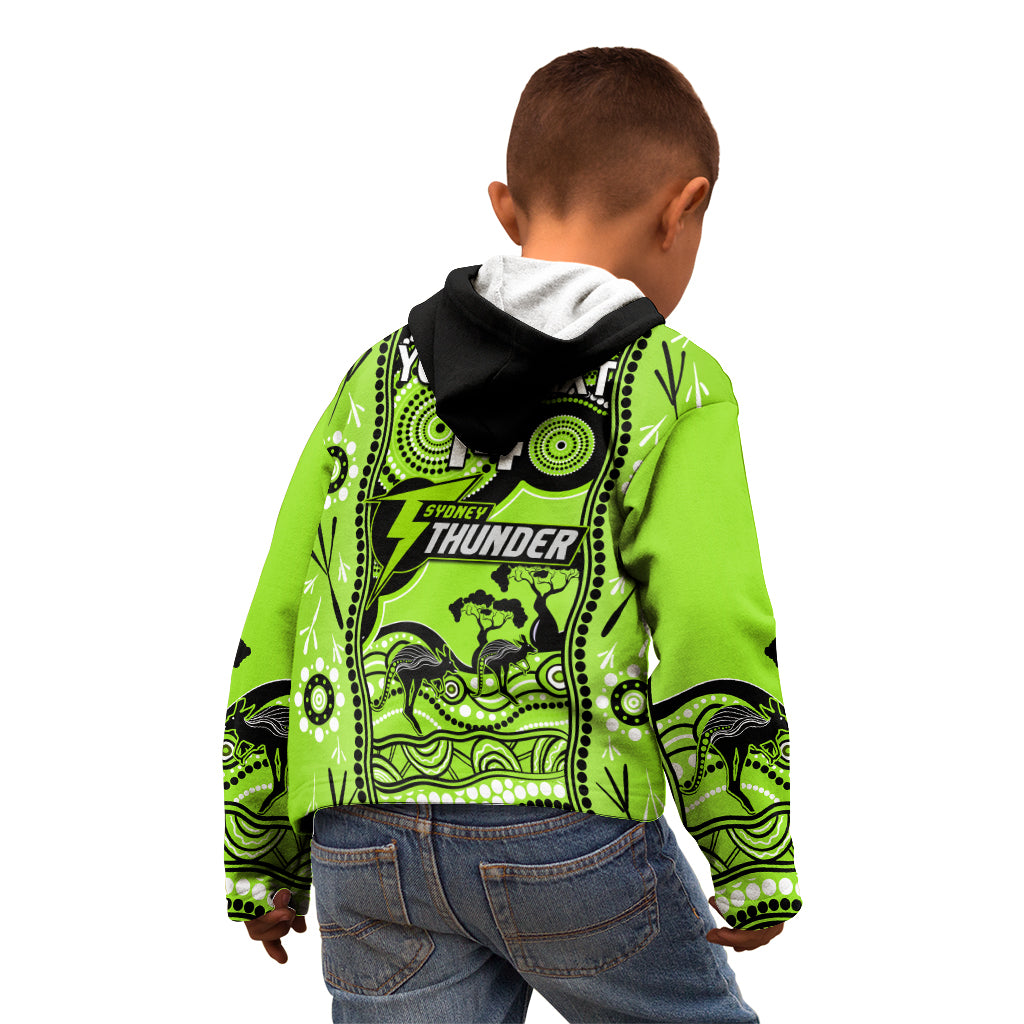 Custom Sydney Thunder Cricket Kid Hoodie Happy Australia Day Aboriginal Art - Vibe Hoodie Shop