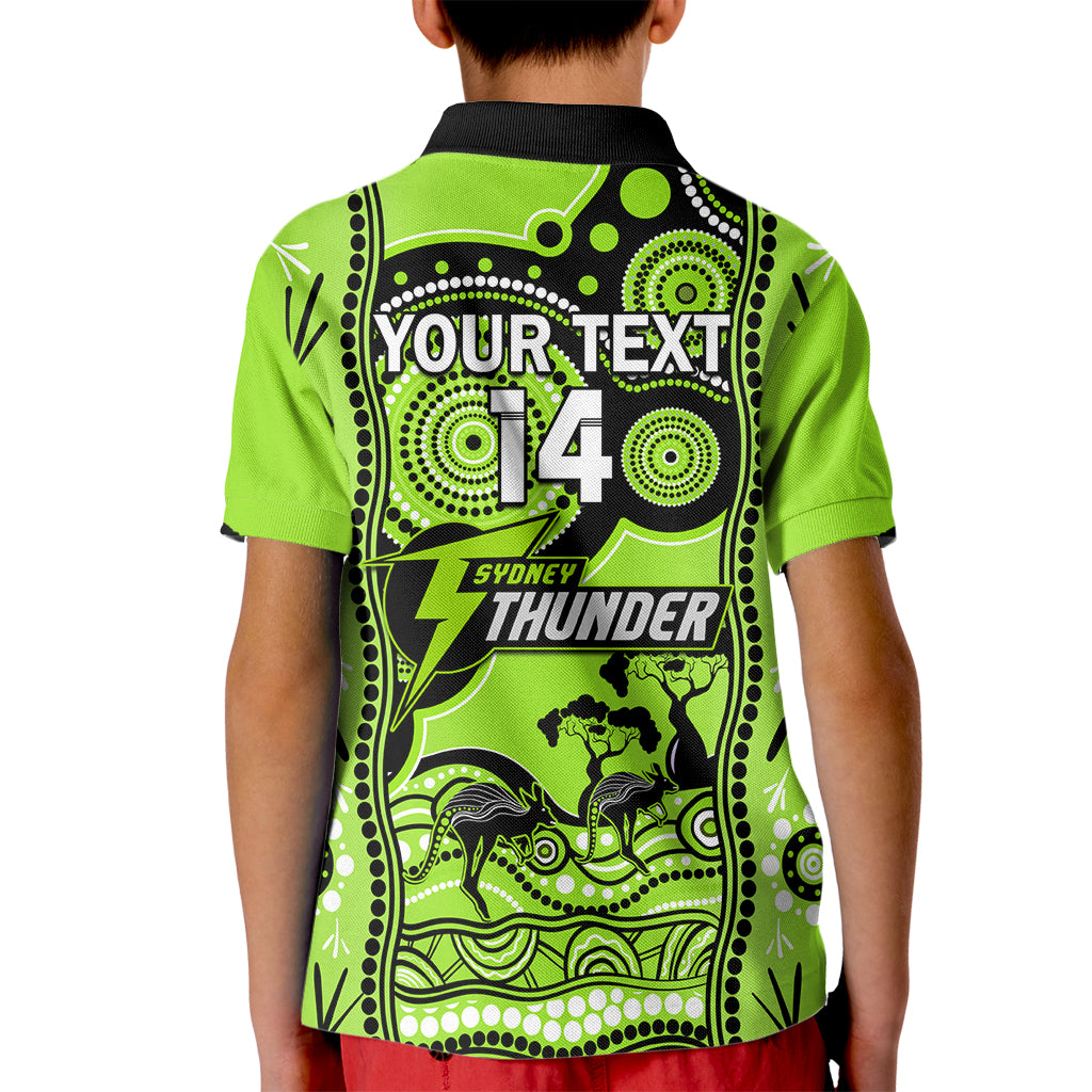 Custom Sydney Thunder Cricket Kid Polo Shirt Happy Australia Day Aboriginal Art - Vibe Hoodie Shop