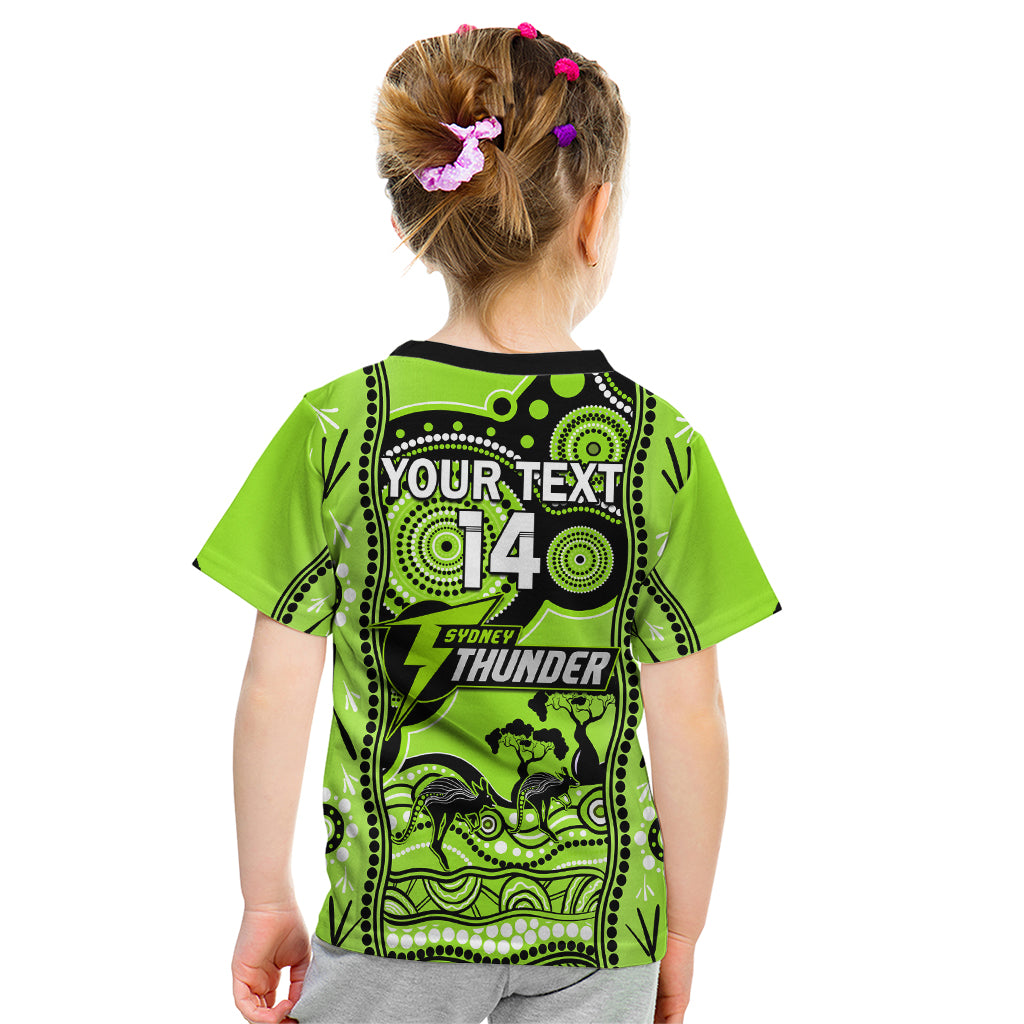 Custom Sydney Thunder Cricket Kid T Shirt Happy Australia Day Aboriginal Art - Vibe Hoodie Shop