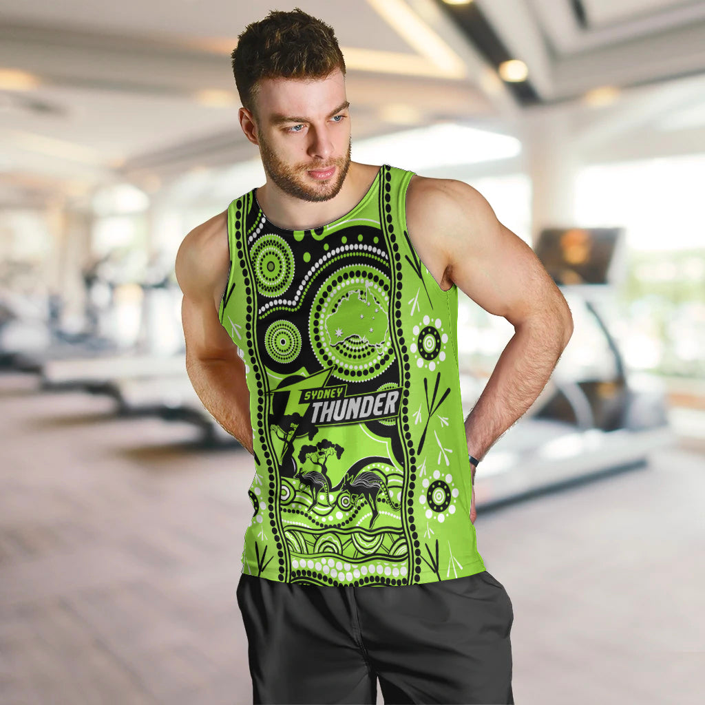 Custom Sydney Thunder Cricket Men Tank Top Happy Australia Day Aboriginal Art - Vibe Hoodie Shop