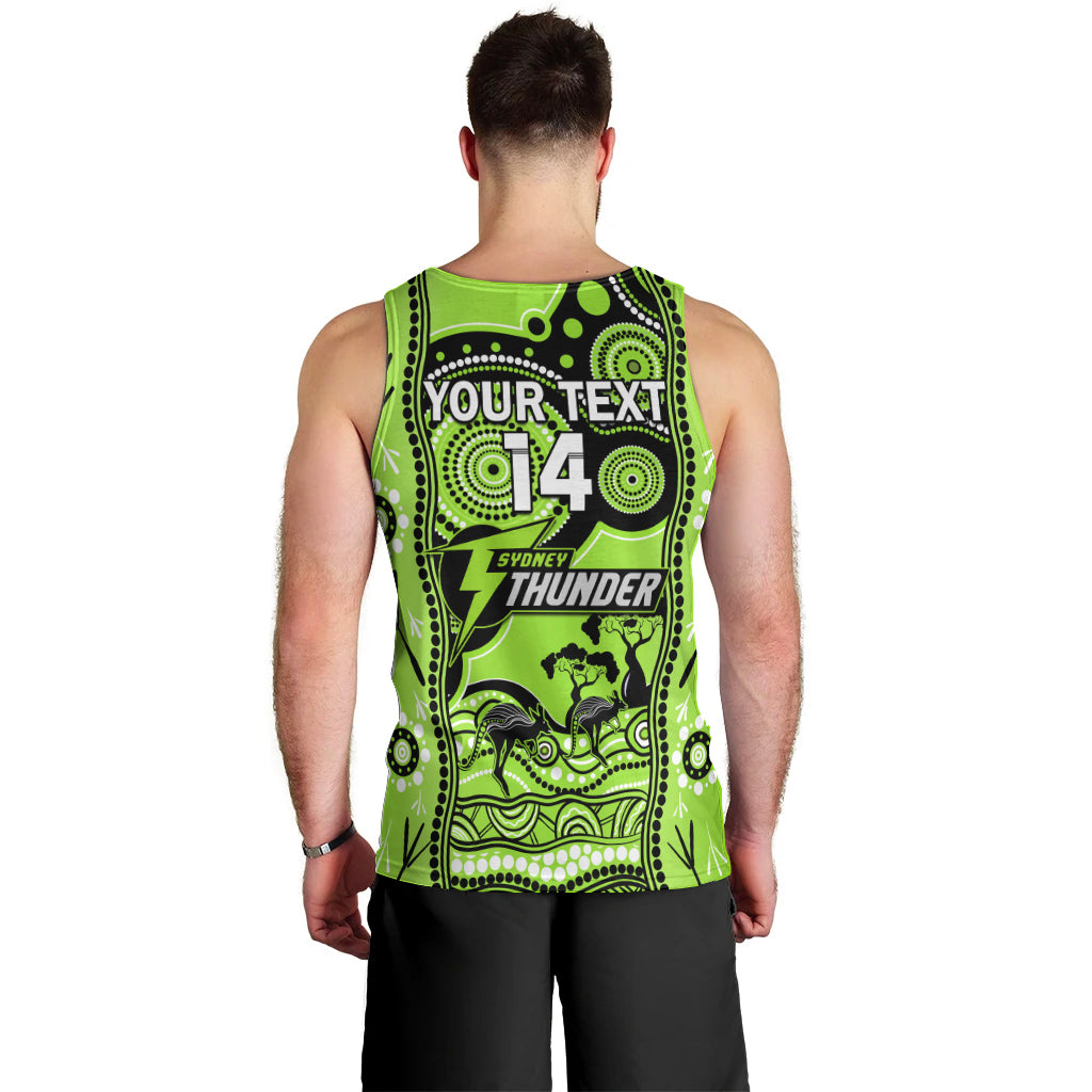 Custom Sydney Thunder Cricket Men Tank Top Happy Australia Day Aboriginal Art - Vibe Hoodie Shop