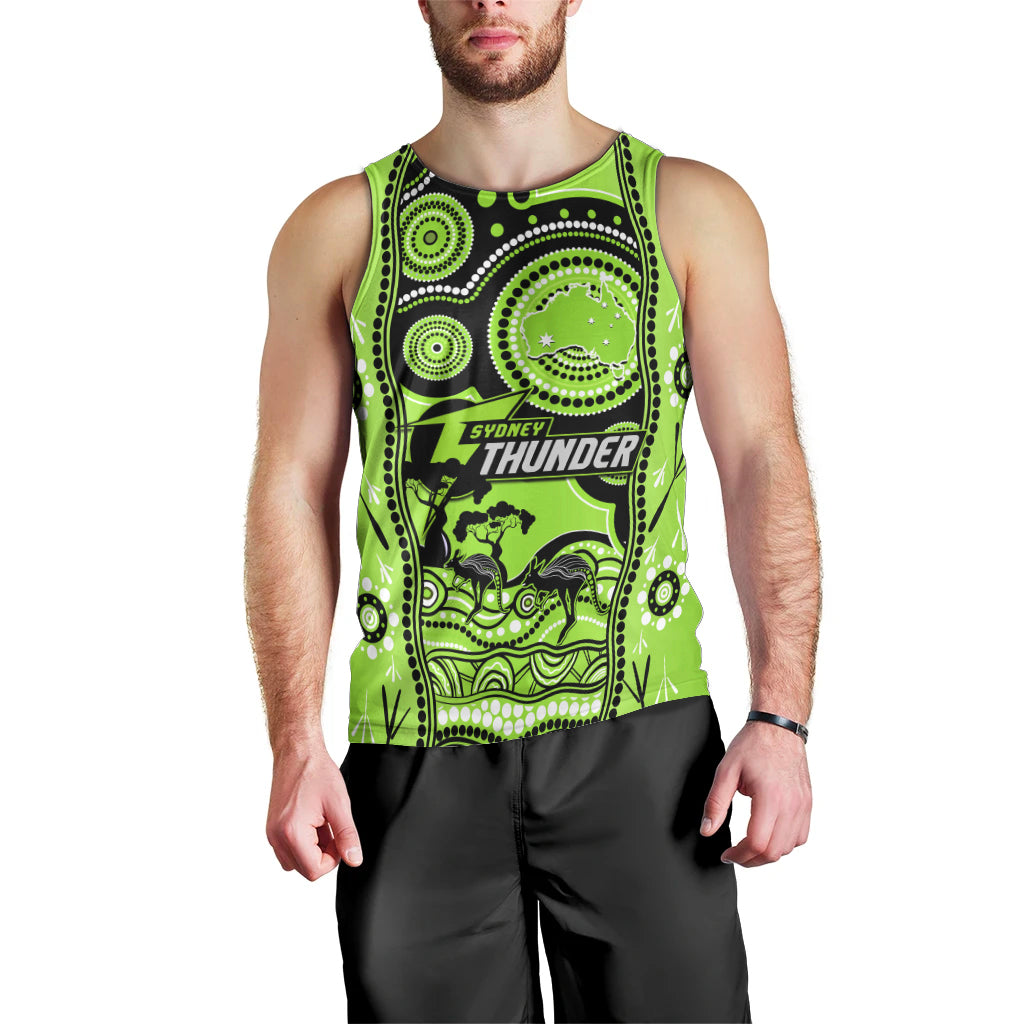 Custom Sydney Thunder Cricket Men Tank Top Happy Australia Day Aboriginal Art - Vibe Hoodie Shop