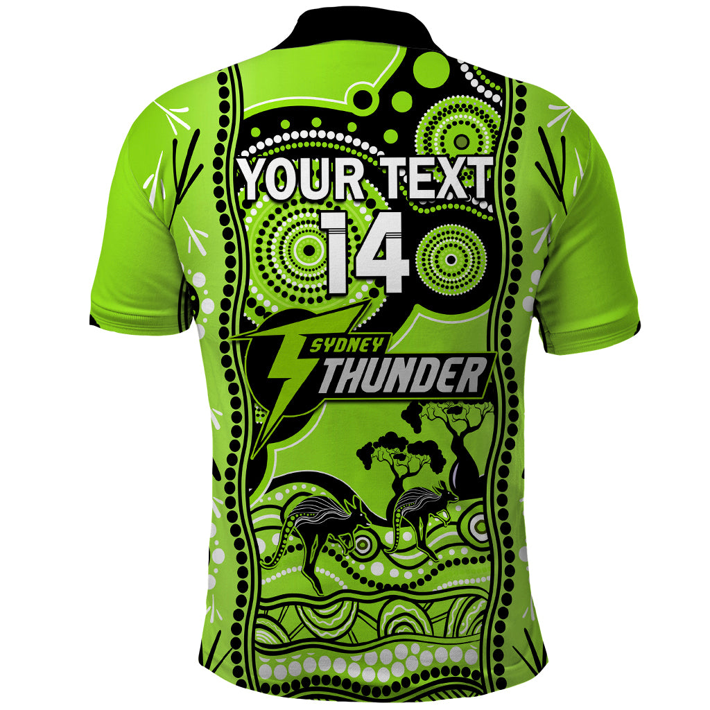 Custom Sydney Thunder Cricket Polo Shirt Happy Australia Day Aboriginal Art - Vibe Hoodie Shop