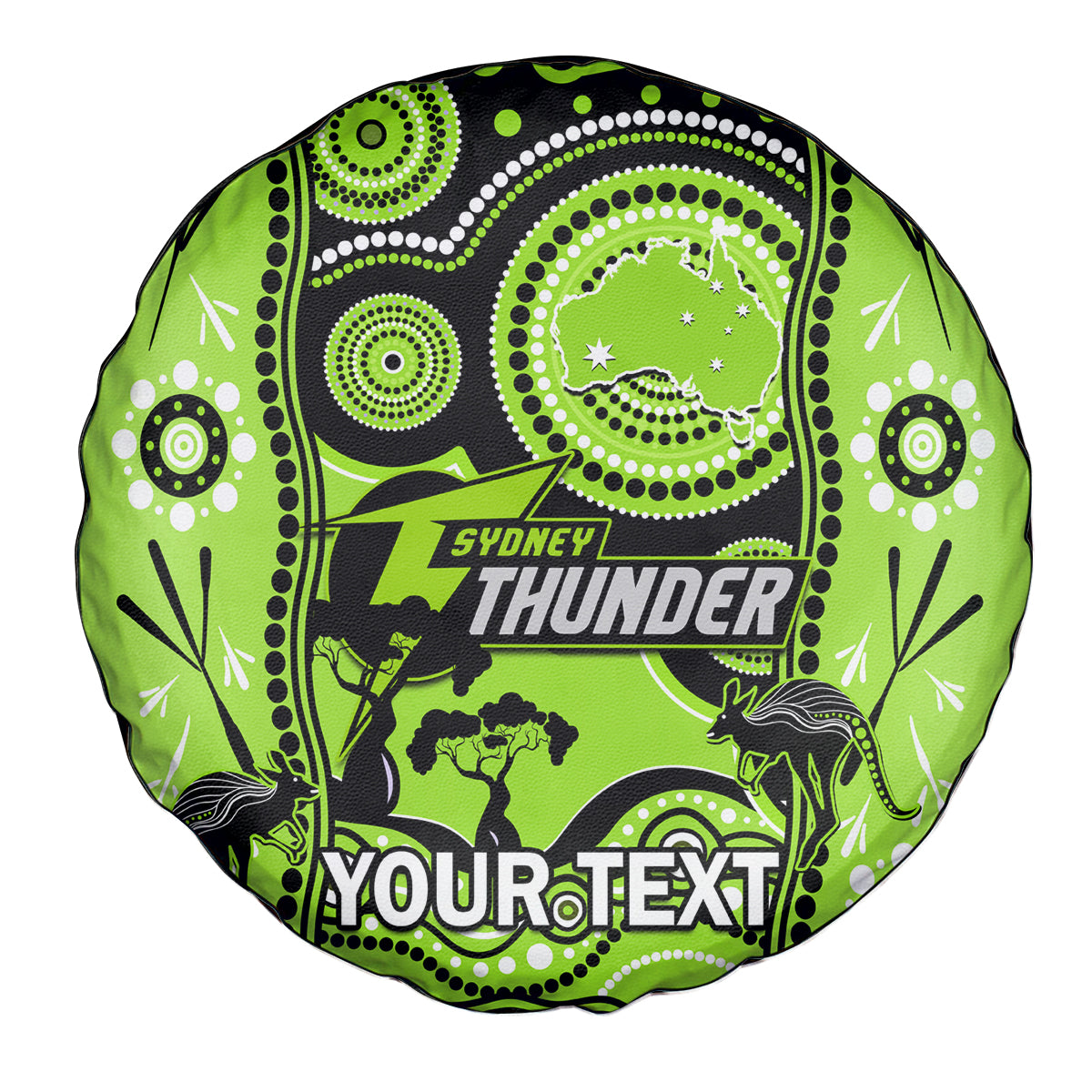 Custom Sydney Thunder Cricket Spare Tire Cover Happy Australia Day Aboriginal Art - Vibe Hoodie Shop