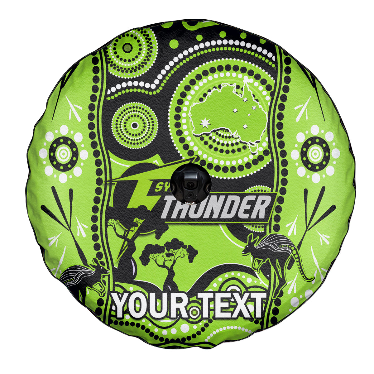 Custom Sydney Thunder Cricket Spare Tire Cover Happy Australia Day Aboriginal Art - Vibe Hoodie Shop