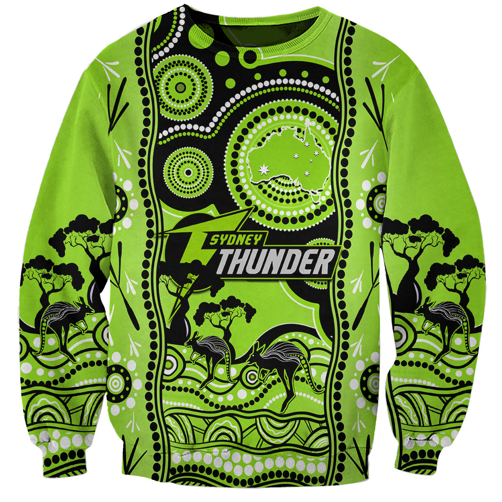 Custom Sydney Thunder Cricket Sweatshirt Happy Australia Day Aboriginal Art - Vibe Hoodie Shop