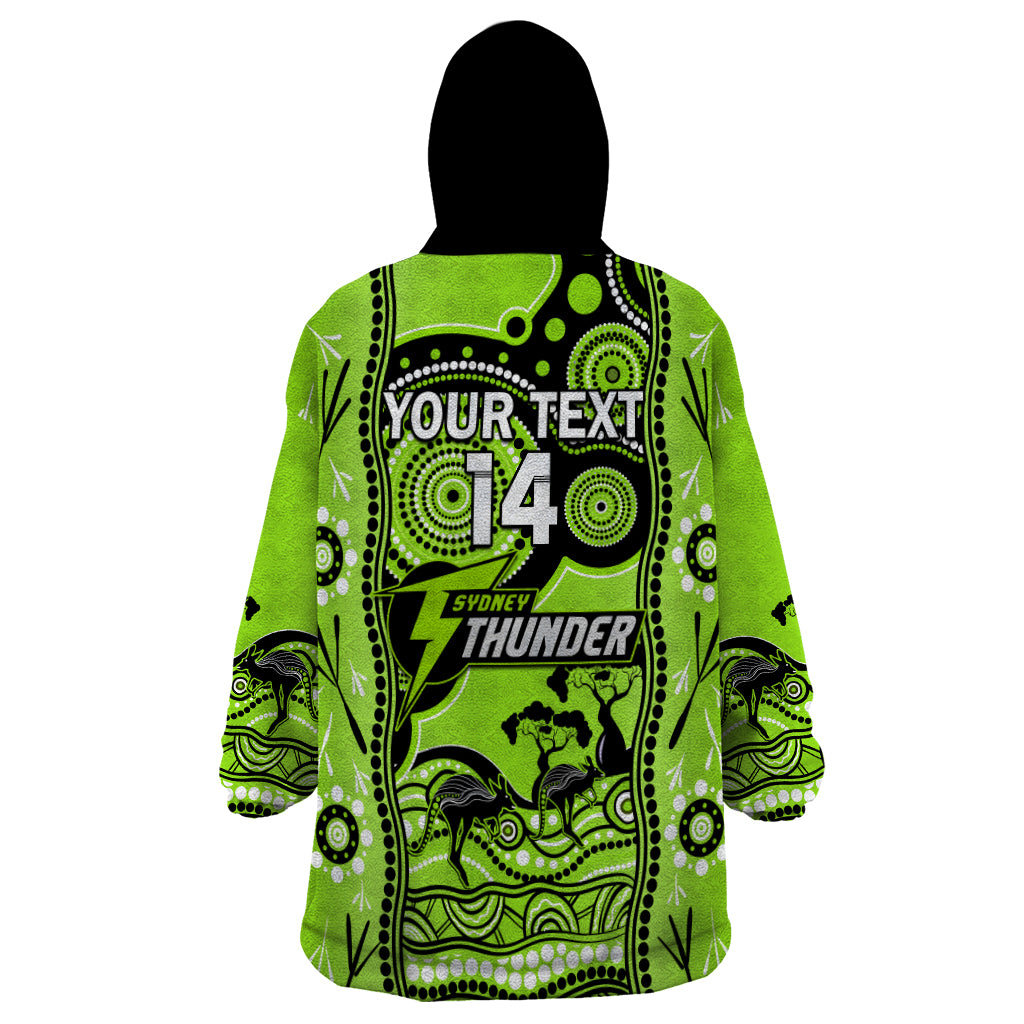 Custom Sydney Thunder Cricket Wearable Blanket Hoodie Happy Australia Day Aboriginal Art - Vibe Hoodie Shop