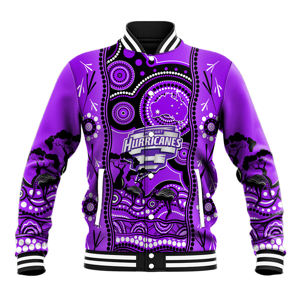 Hobart Hurricanes Cricket Baseball Jacket Happy Australia Day Aboriginal Art - Vibe Hoodie Shop