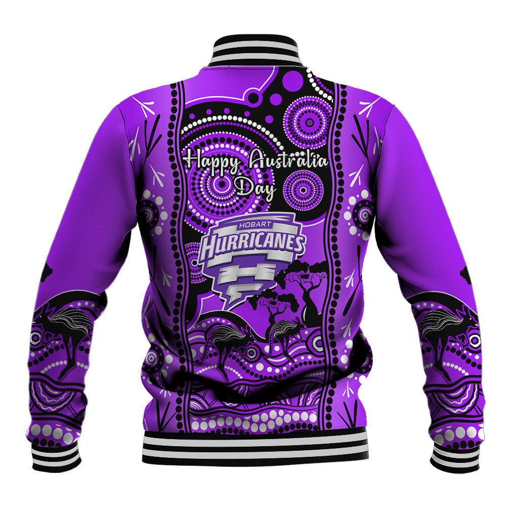 Hobart Hurricanes Cricket Baseball Jacket Happy Australia Day Aboriginal Art - Vibe Hoodie Shop