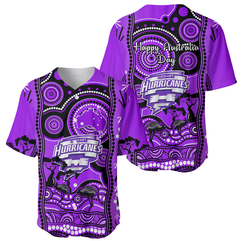 Hobart Hurricanes Cricket Baseball Jersey Happy Australia Day Aboriginal Art - Vibe Hoodie Shop