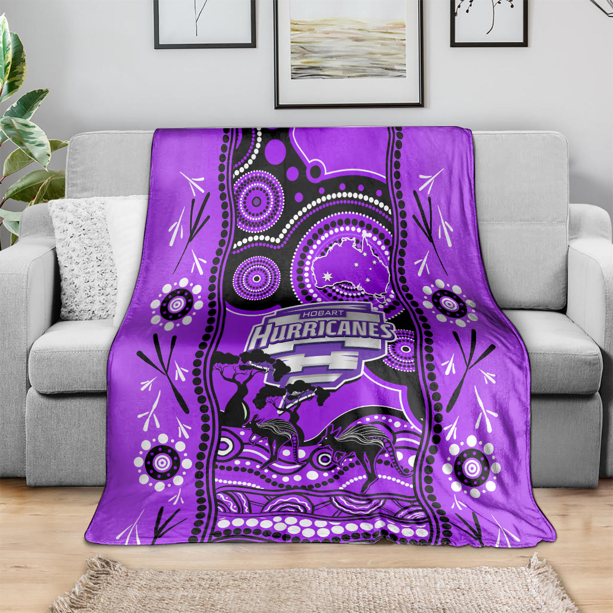 Hobart Hurricanes Cricket Blanket Happy Australia Day Aboriginal Art - Vibe Hoodie Shop