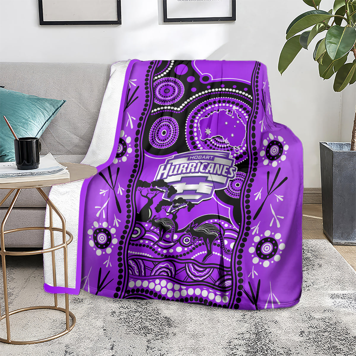 Hobart Hurricanes Cricket Blanket Happy Australia Day Aboriginal Art - Vibe Hoodie Shop