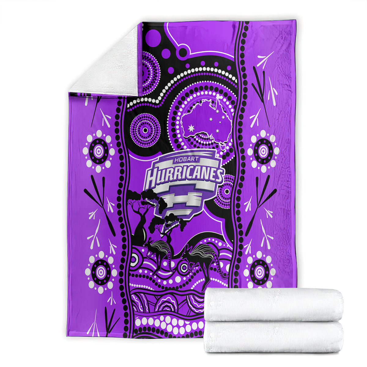 Hobart Hurricanes Cricket Blanket Happy Australia Day Aboriginal Art - Vibe Hoodie Shop