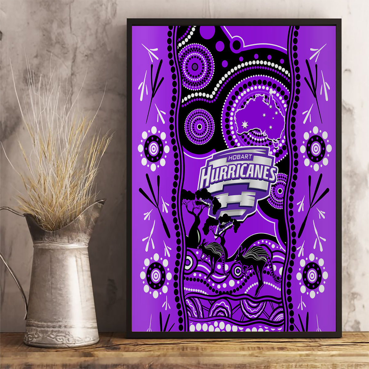 hobart-hurricanes-cricket-canvas-wall-art-happy-australia-day-aboriginal-art