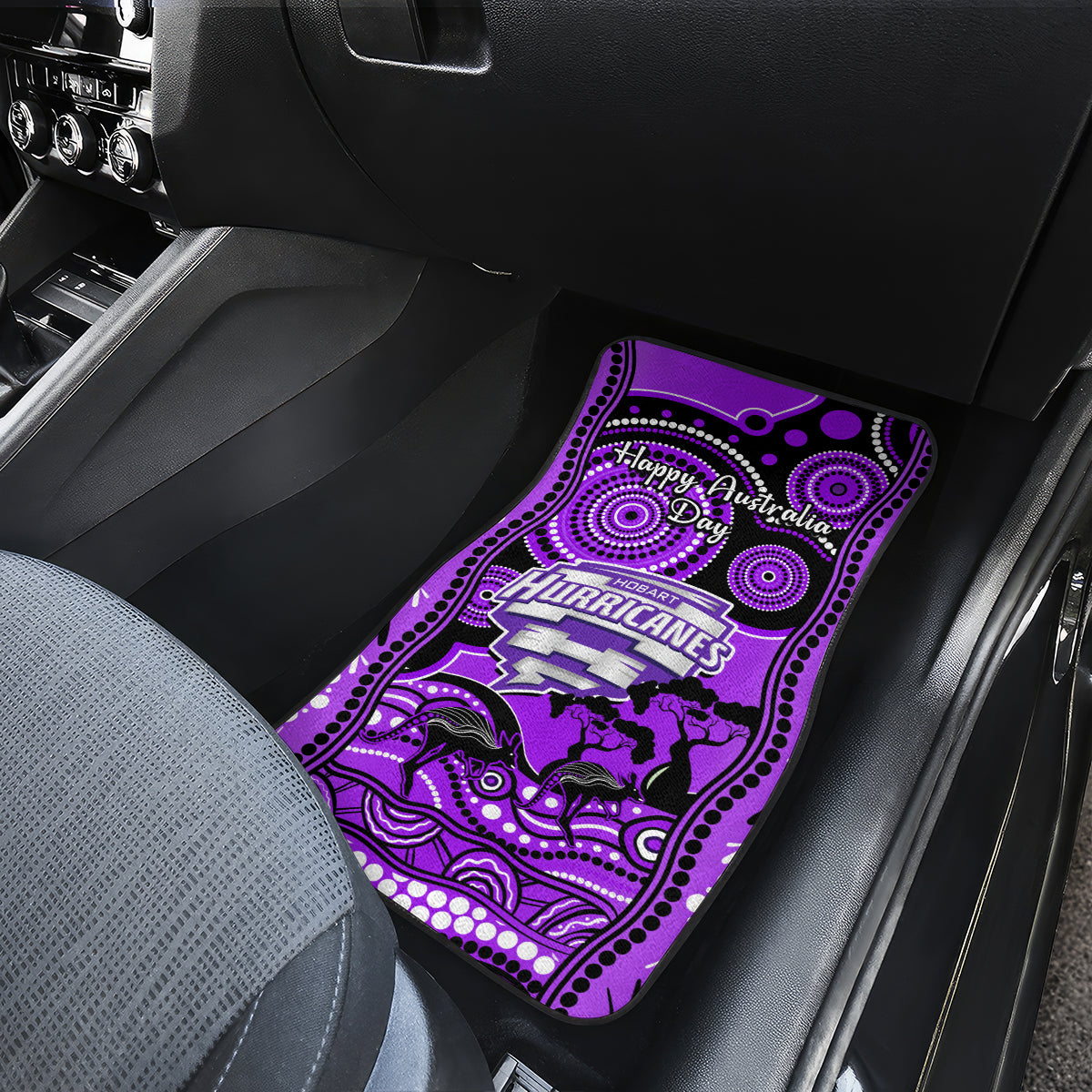 hobart-hurricanes-cricket-car-mats-happy-australia-day-aboriginal-art