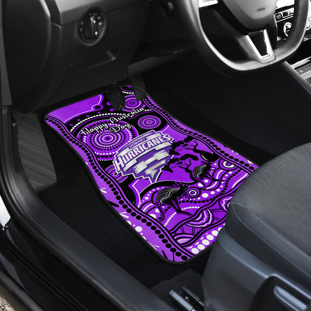 hobart-hurricanes-cricket-car-mats-happy-australia-day-aboriginal-art