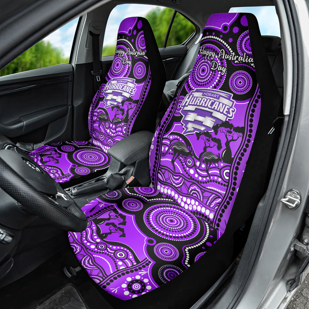 Hobart Hurricanes Cricket Car Seat Cover Happy Australia Day Aboriginal Art - Vibe Hoodie Shop