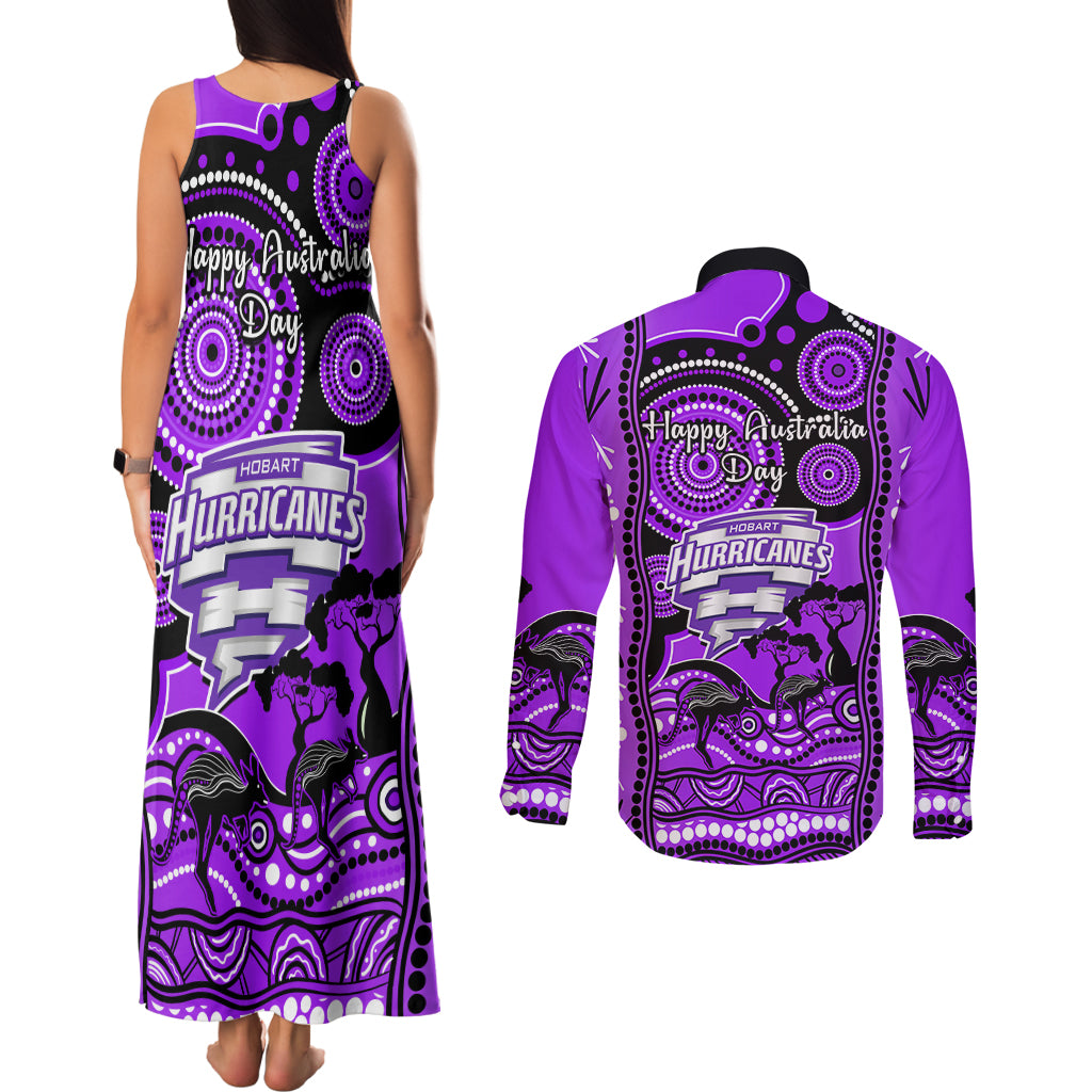 hobart-hurricanes-cricket-couples-matching-tank-maxi-dress-and-long-sleeve-button-shirt-happy-australia-day-aboriginal-art