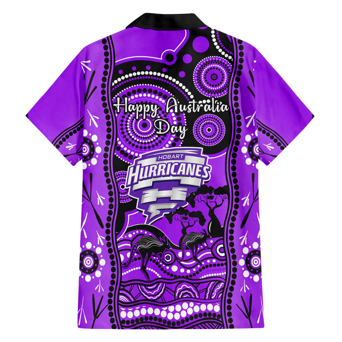 hobart-hurricanes-cricket-family-matching-long-sleeve-bodycon-dress-and-hawaiian-shirt-happy-australia-day-aboriginal-art