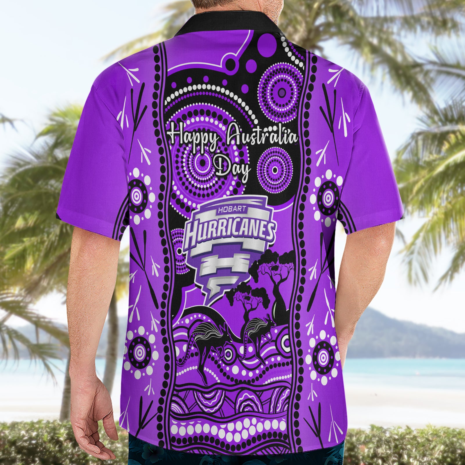 Hobart Hurricanes Cricket Hawaiian Shirt Happy Australia Day Aboriginal Art - Vibe Hoodie Shop