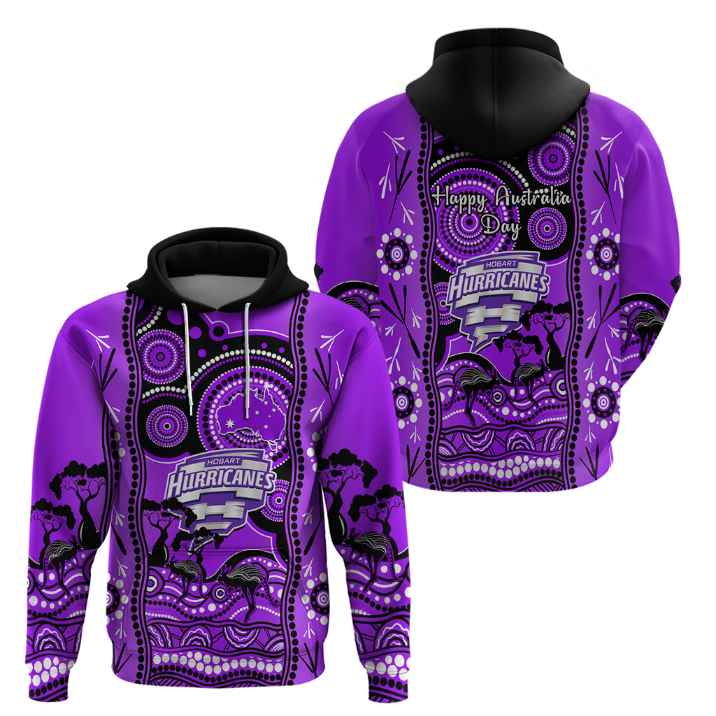 Hobart Hurricanes Cricket Hoodie Happy Australia Day Aboriginal Art - Vibe Hoodie Shop