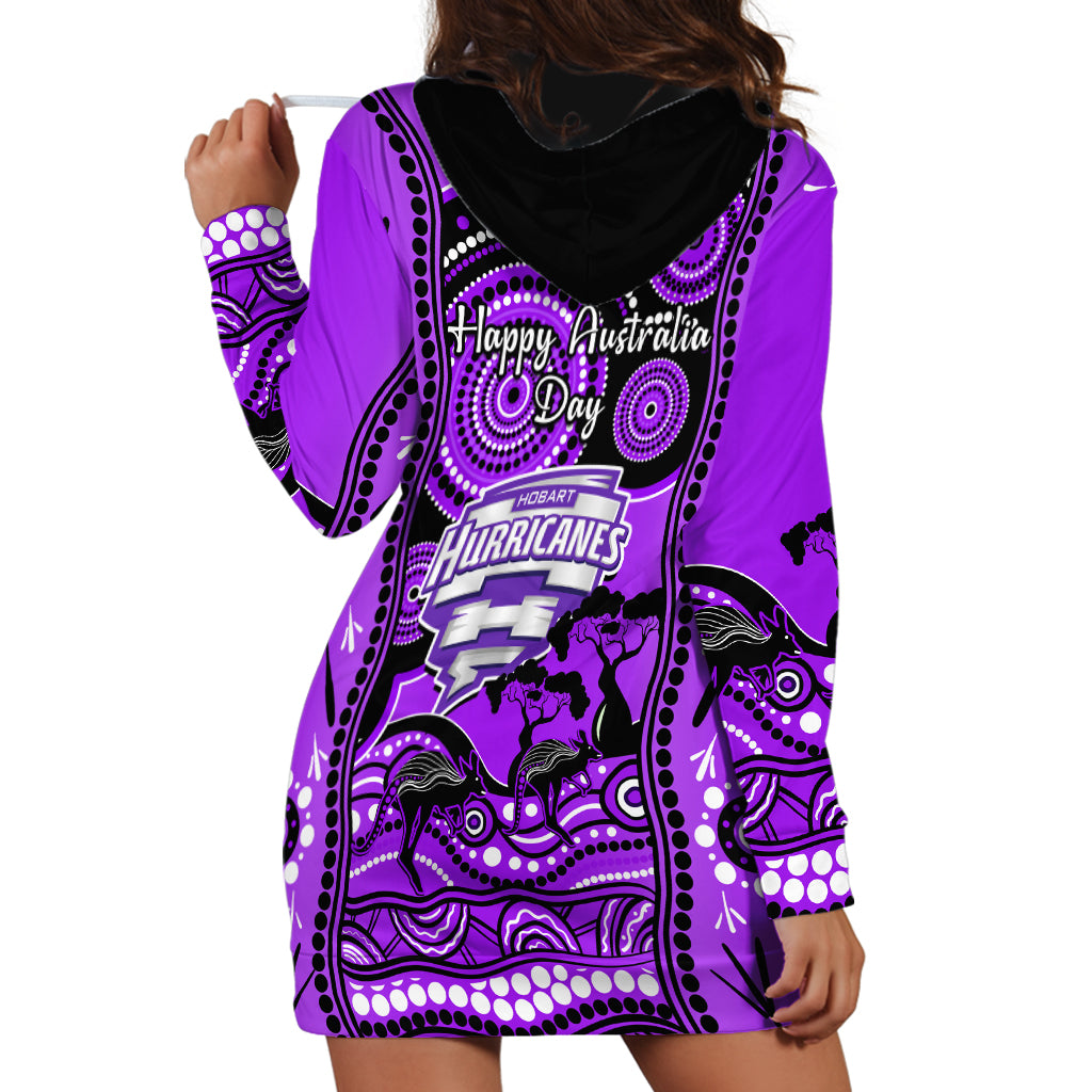 Hobart Hurricanes Cricket Hoodie Dress Happy Australia Day Aboriginal Art - Vibe Hoodie Shop