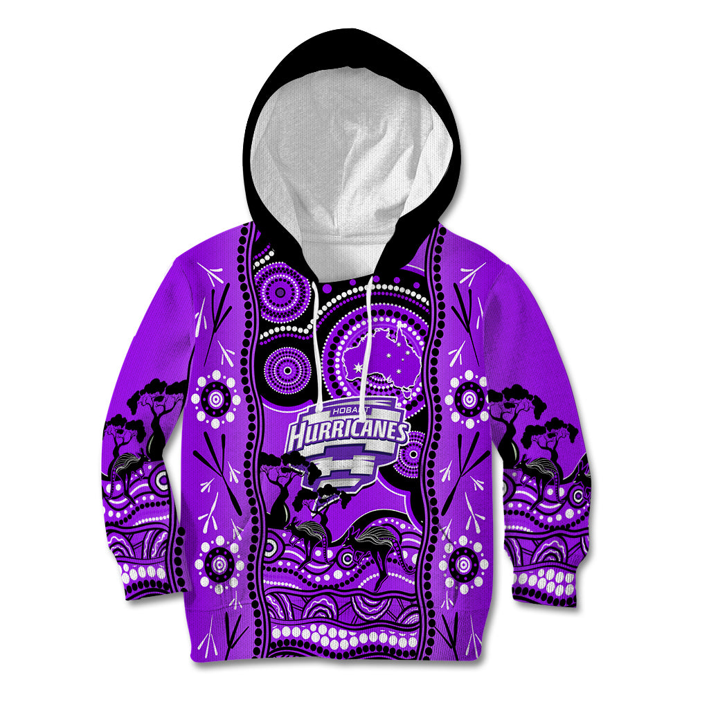 Hobart Hurricanes Cricket Kid Hoodie Happy Australia Day Aboriginal Art - Vibe Hoodie Shop