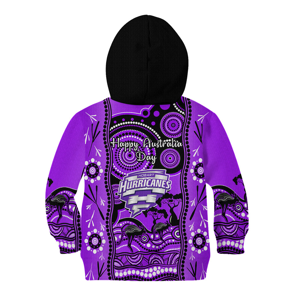 Hobart Hurricanes Cricket Kid Hoodie Happy Australia Day Aboriginal Art - Vibe Hoodie Shop