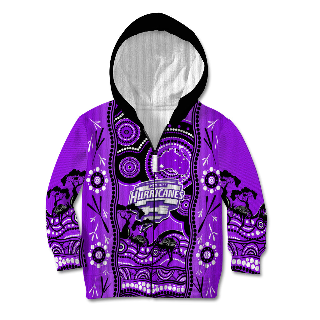 Hobart Hurricanes Cricket Kid Hoodie Happy Australia Day Aboriginal Art - Vibe Hoodie Shop