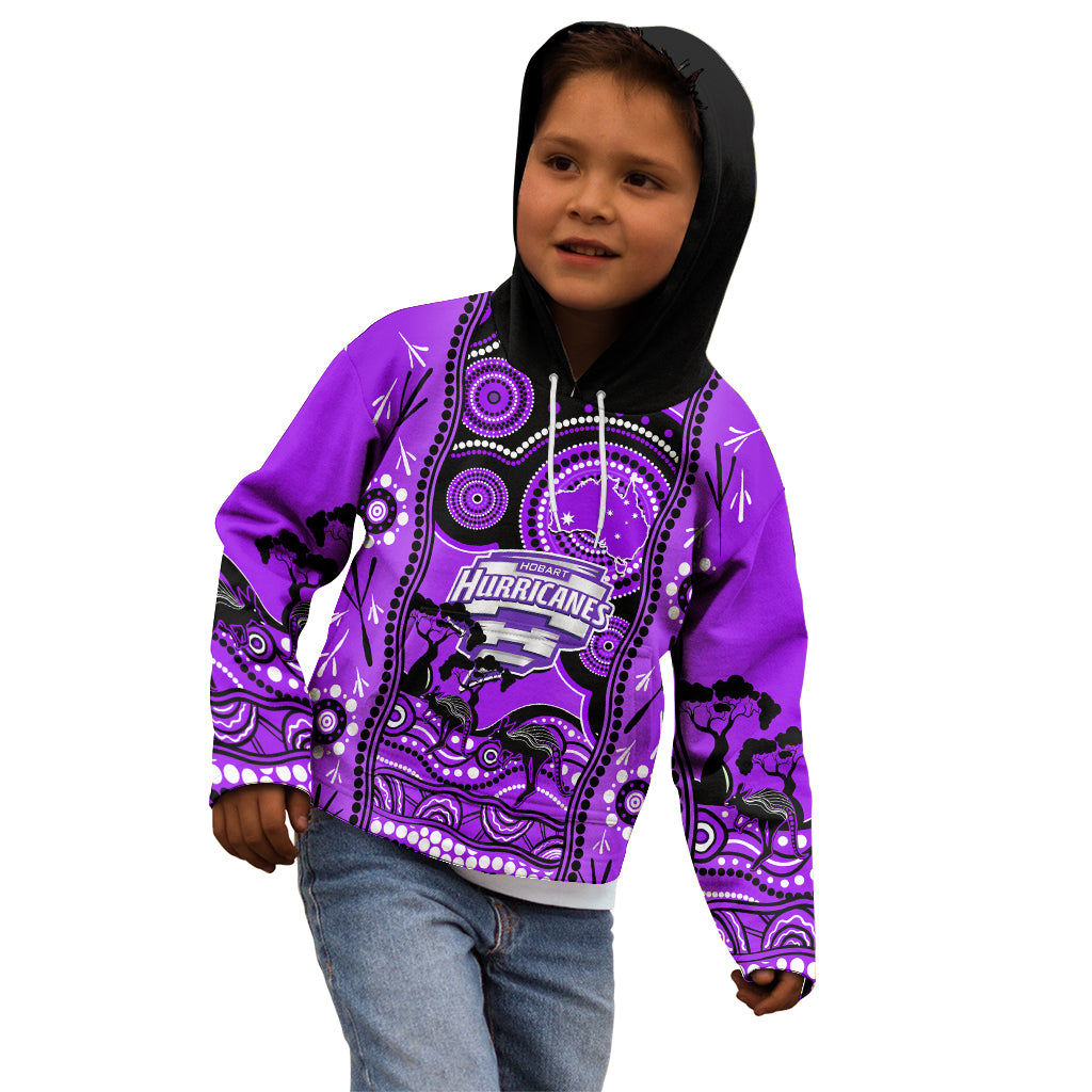 Hobart Hurricanes Cricket Kid Hoodie Happy Australia Day Aboriginal Art - Vibe Hoodie Shop