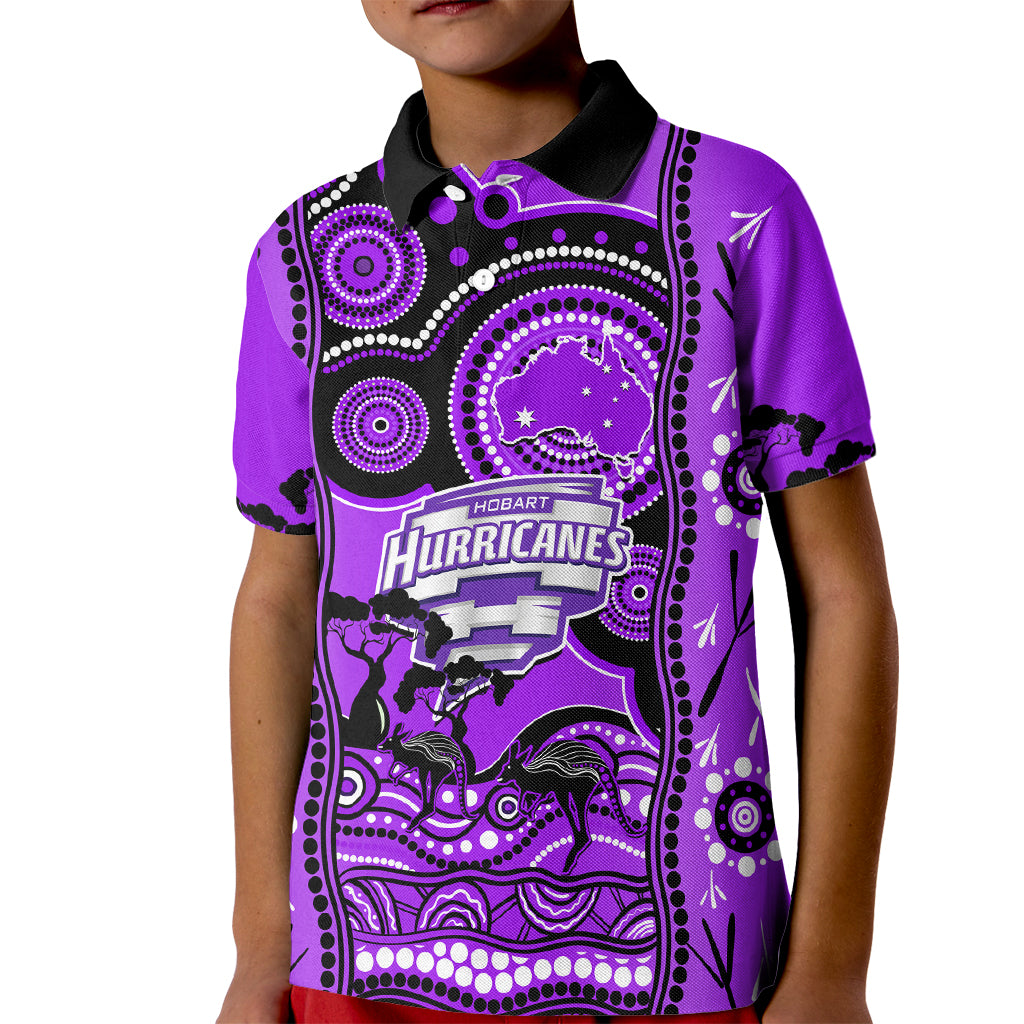 Hobart Hurricanes Cricket Kid Polo Shirt Happy Australia Day Aboriginal Art - Vibe Hoodie Shop