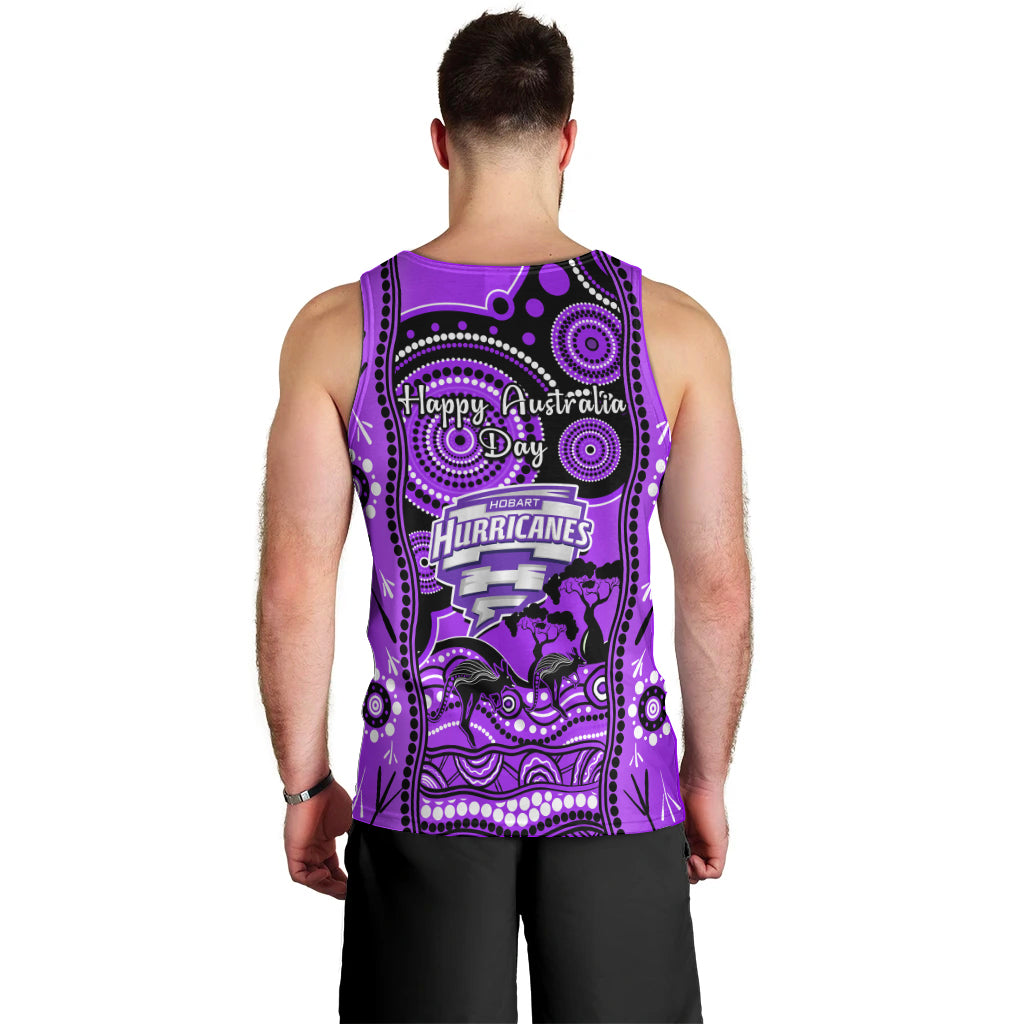 Hobart Hurricanes Cricket Men Tank Top Happy Australia Day Aboriginal Art - Vibe Hoodie Shop