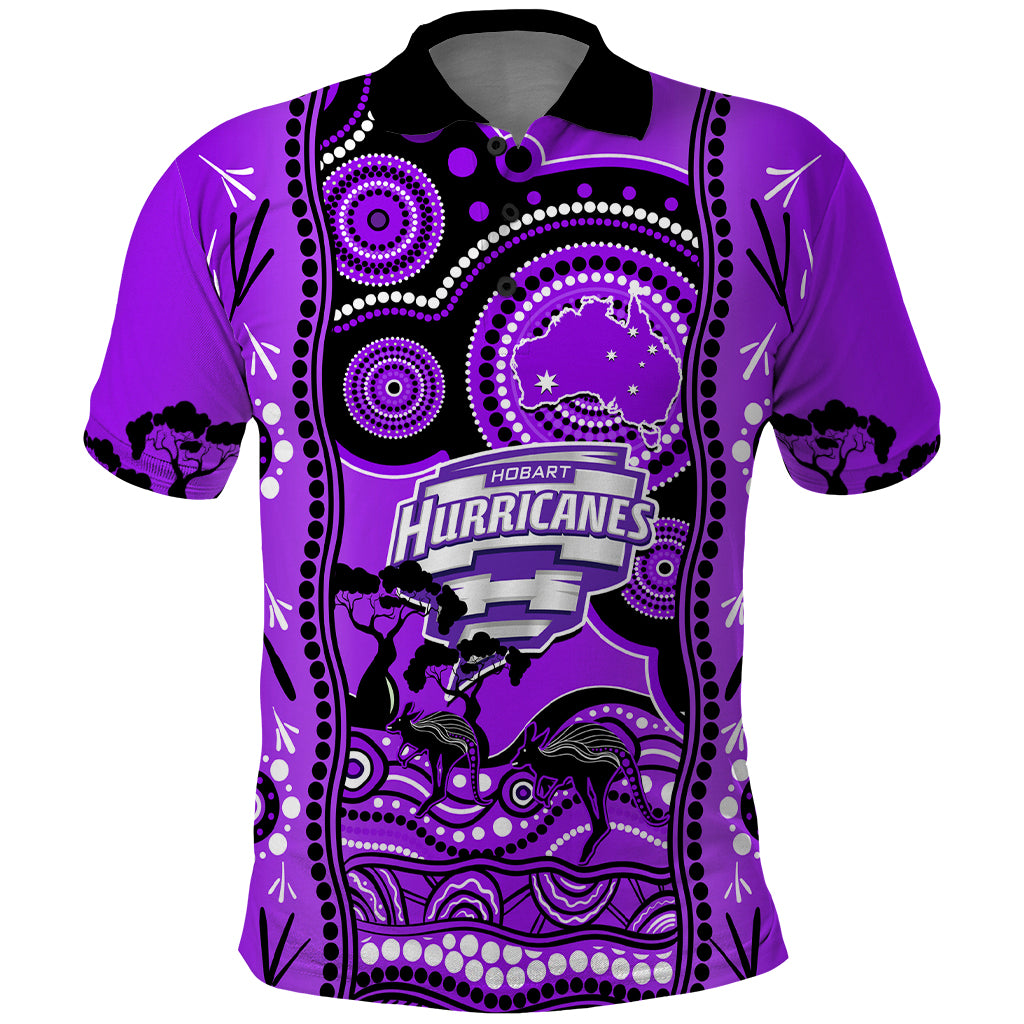 Hobart Hurricanes Cricket Polo Shirt Happy Australia Day Aboriginal Art - Vibe Hoodie Shop